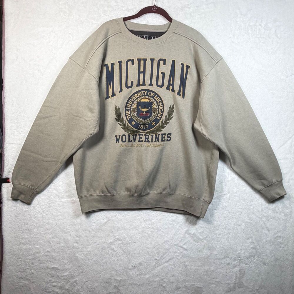 Vintage Galt Sand University of Michigan Wolverines Sweatshirt Large 90s USA